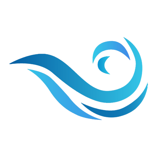 TIDE RISE MARKETING LOGO - A BLUE WAVE POINTING UP